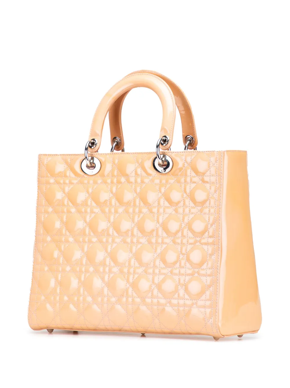 Christian Dior／クリスチャンディオール／パーティーバッグ／ベージュ Christian Dior Pre-Owned 2012 ラージ パテント カナージュ レディ