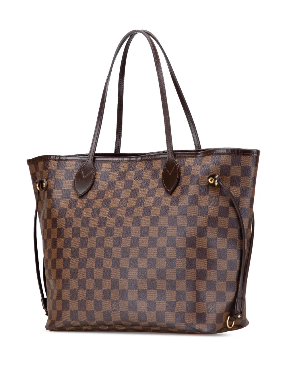 Pre-owned Louis Vuitton 2008 Damier Ebene Neverfull Mm Tote Bag In Brown
