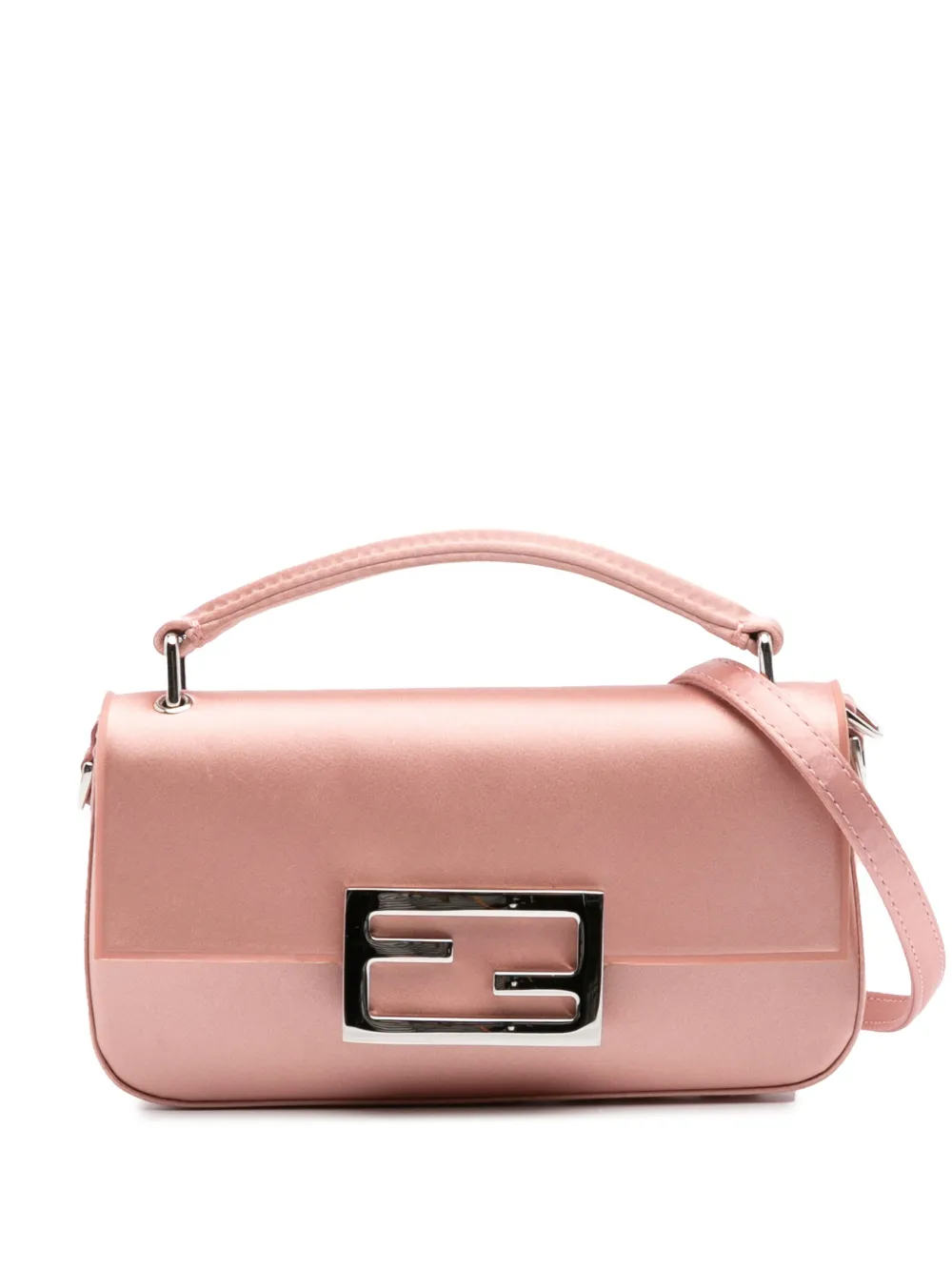 Fendi Pre-Owned 2000-2010 シルク バゲット フォンポーチ サッチェルバッグ - ピンク Fendi Pre-Owned 2000-2010 シルク バゲット フォンポーチ サッチェルバッグ - ピンク