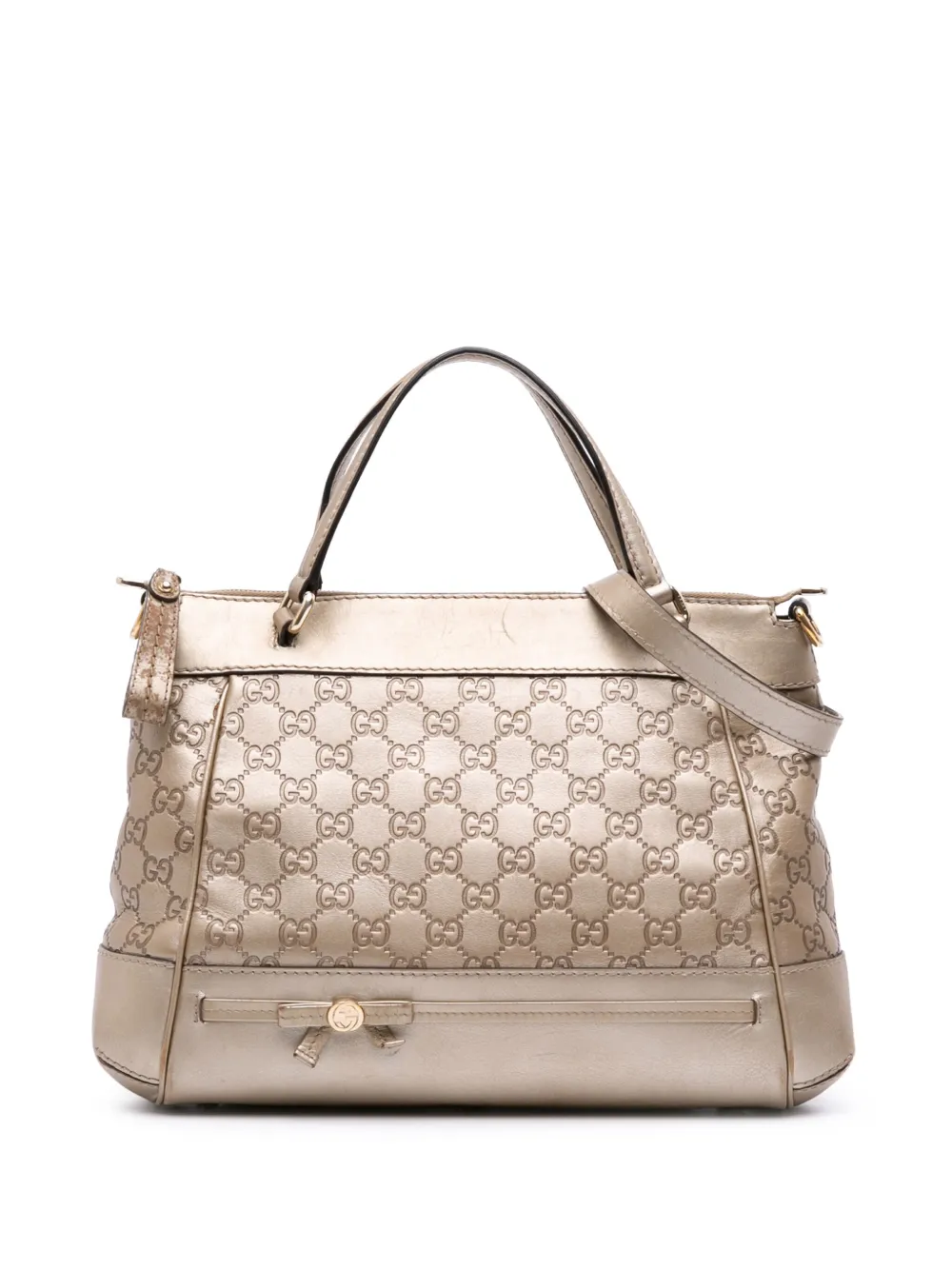 Gucci Pre-Owned 2016-2025 Metallic Guccissima Mayfair satchel | Gold | Image 1