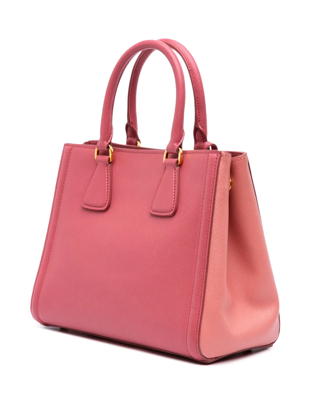 Pre-owned Prada 2000-2025 Bicolor Saffiano Lux Satchel In Pink