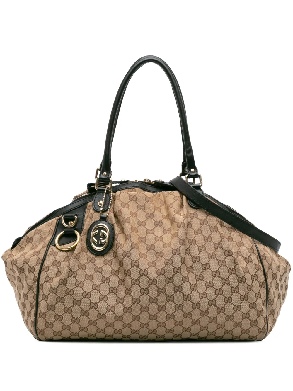 Gucci Pre-Owned 2016-2025 Large GG Canvas Sukey satchel - ブラウン Gucci Pre-Owned 2016-2025 Large GG Canvas Sukey satchel - ブラウン