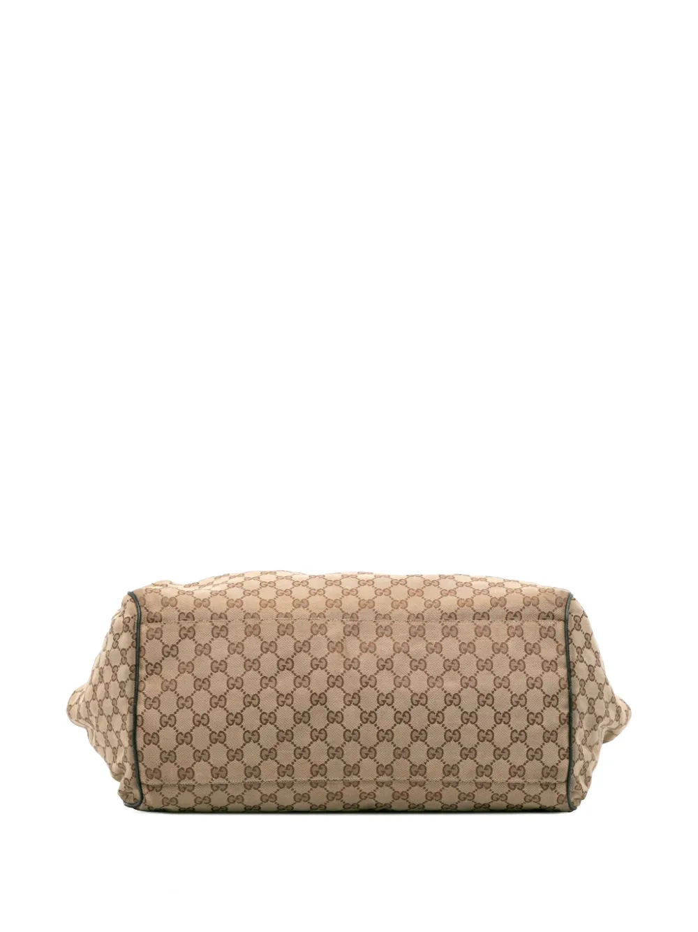 Pre-owned Gucci 2016-2025 Large Gg Canvas Sukey Satchel In Brown