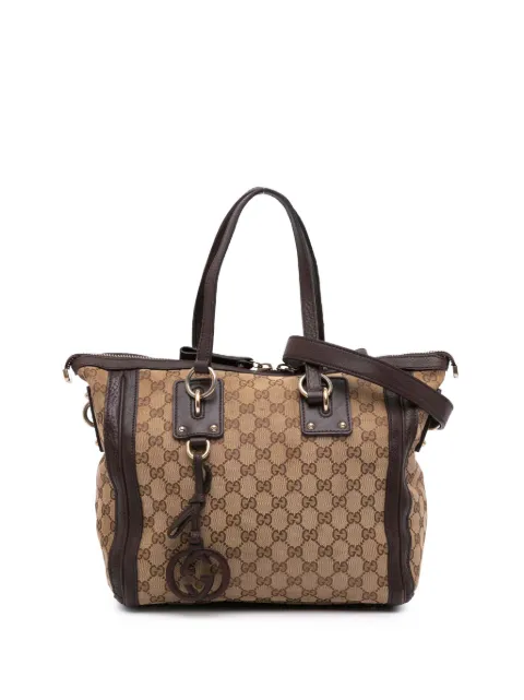 Gucci Pre-Owned 2016-2025 Medium GG Canvas Charm satchel
