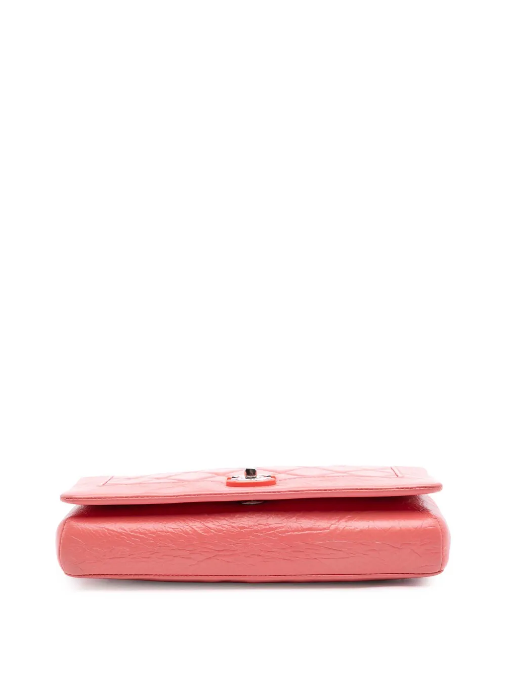 Pre-owned Chanel 2018 Crumpled Calfskin Bi Quilted Vintage Full Flap Shoulder Bag In Pink