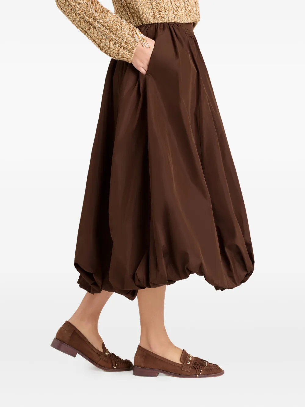 Cinq A Sept Cellah taffeta rok Bruin