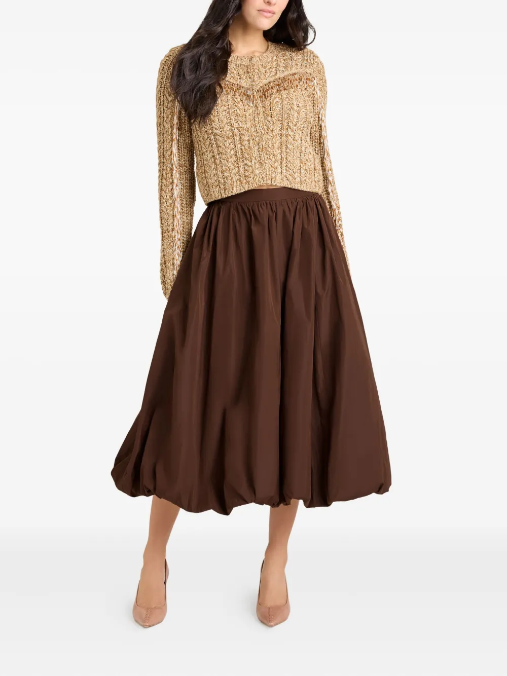 Cinq A Sept Cellah taffeta skirt - Bruin