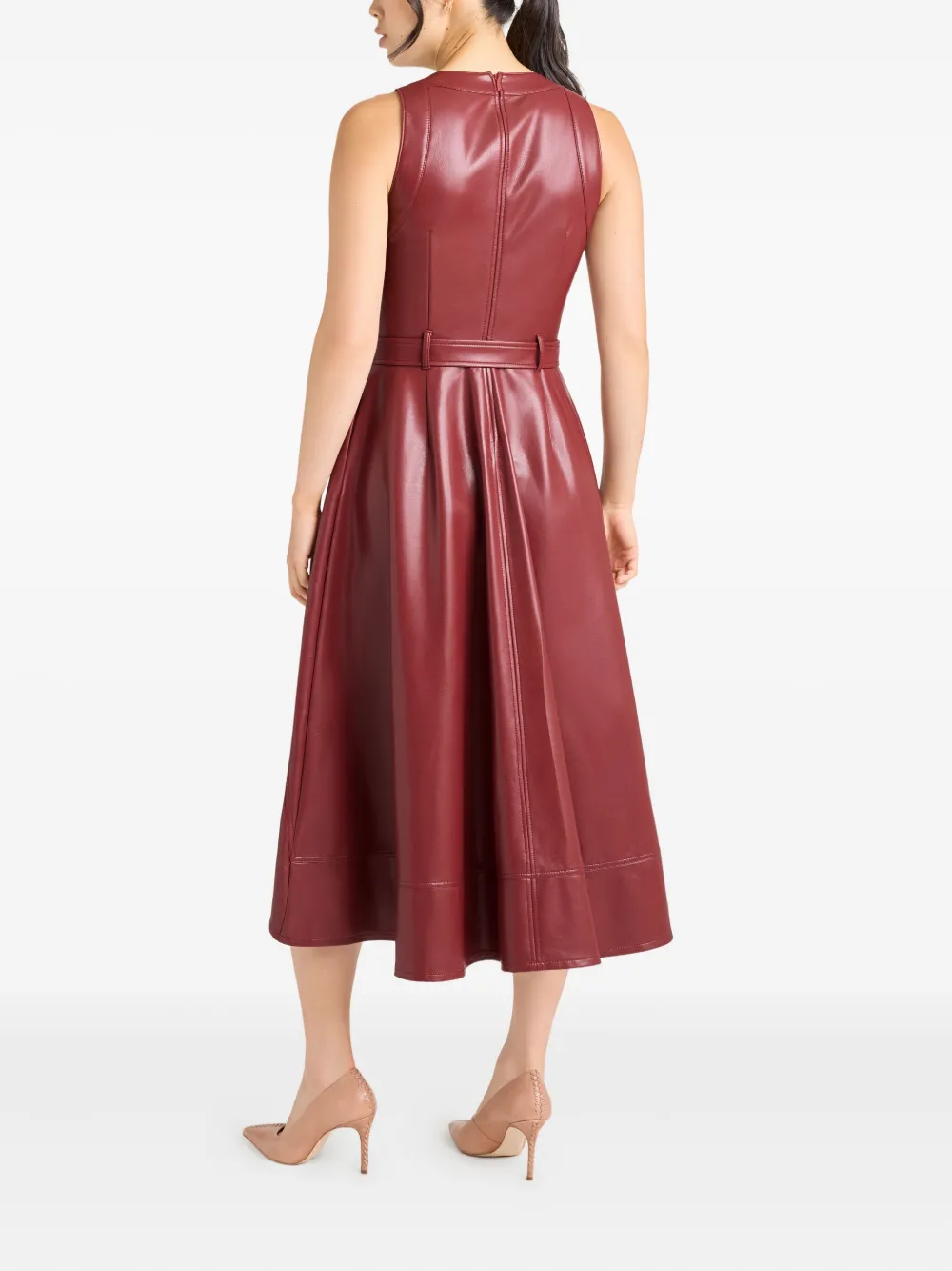 Cinq A Sept Zelda jurk van imitatieleer Rood