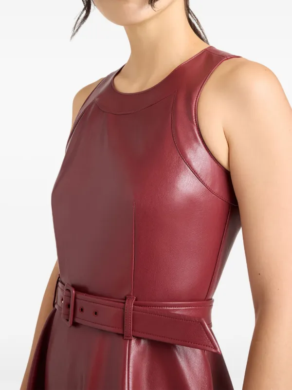 Cinq A Sept Zelda vegan-leather Dress | Red | FARFETCH