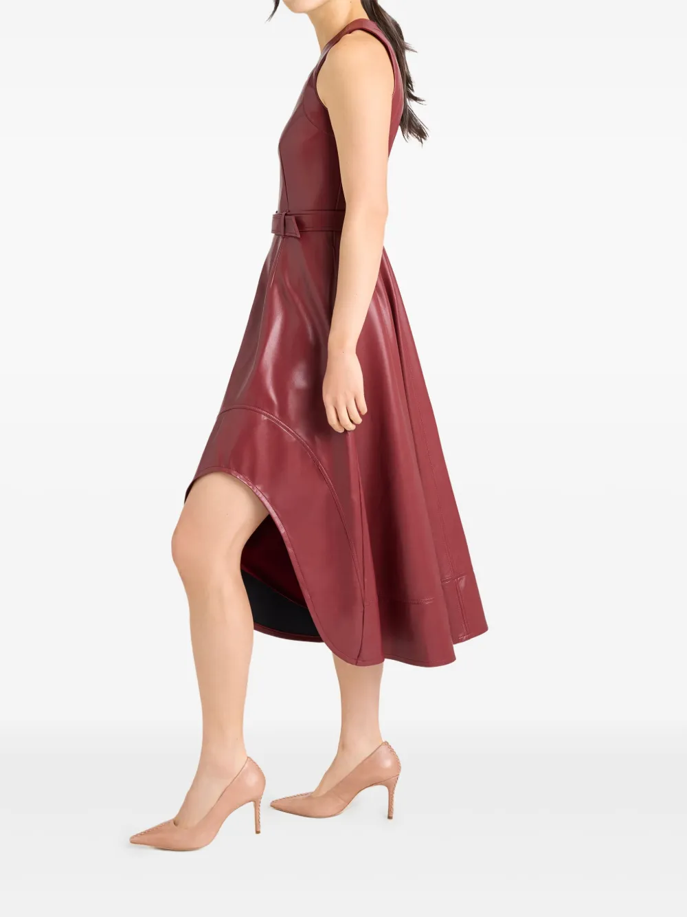 Cinq A Sept Zelda jurk van imitatieleer Rood