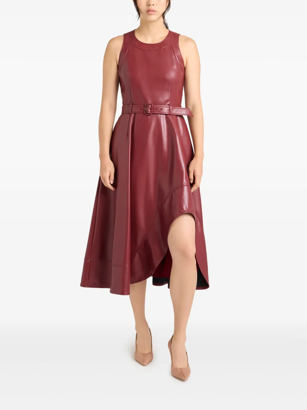 Cinq A Sept Zelda vegan-leather dress - Rood