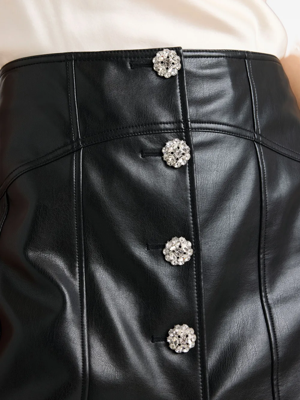 Cinq A Sept Claudia rok van imitatieleer Zwart