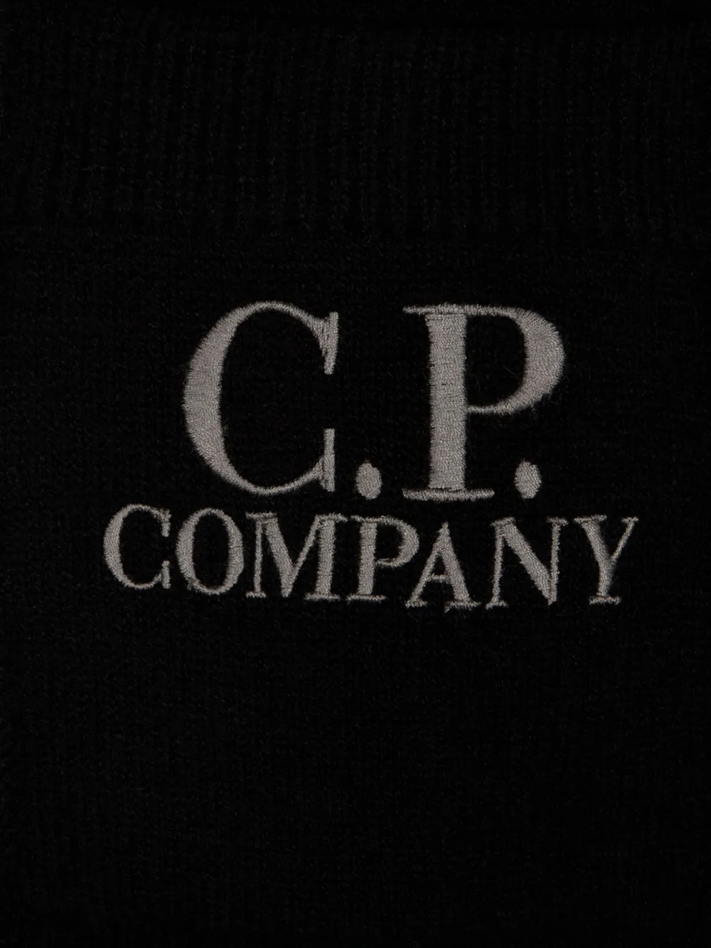 C.P. Company Trui met halve rits en logopatch Zwart