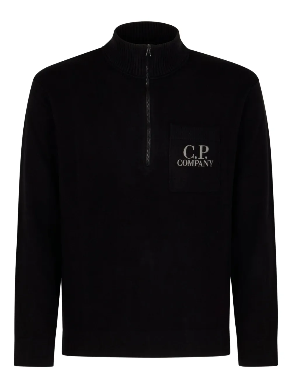 C.P. Company Pullover mit kurzem Reißverschluss | Schwarz | Image 1