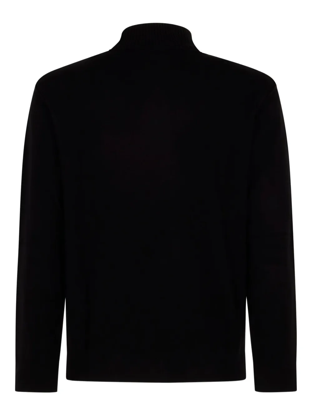 C.P. Company Trui met halve rits en logopatch - Zwart