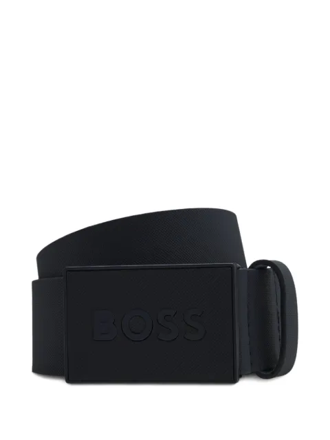 BOSS Cinto de couro com logo gravado