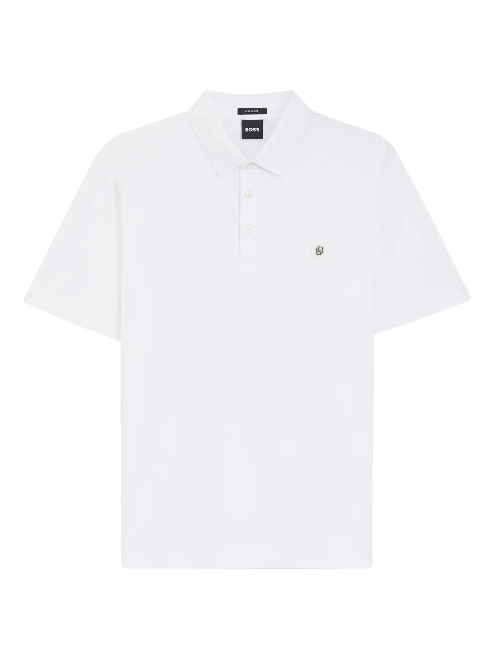 BOSS Polo in cotone con logo - Bianco