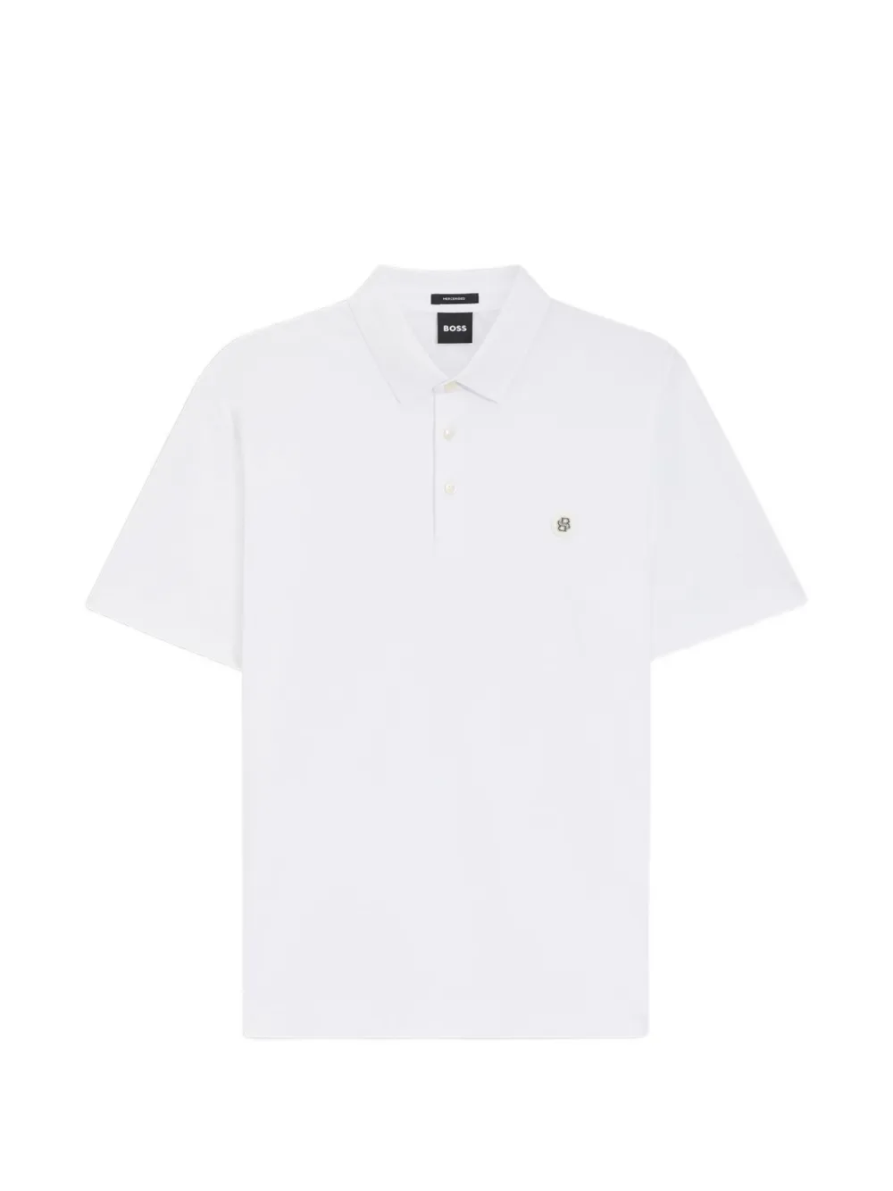 BOSS Polo in cotone con logo - Bianco