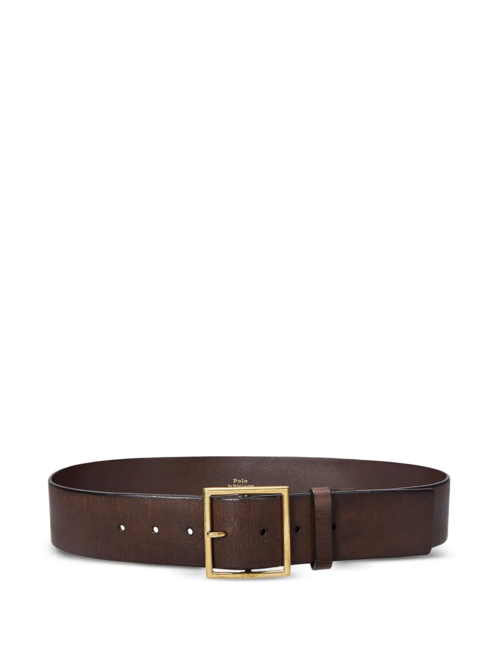 Polo Ralph Lauren Gerafelde riem met vierkante gesp Bruin