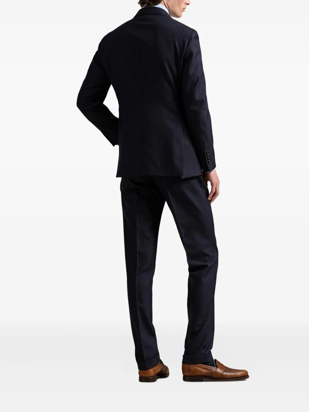 Polo Ralph Lauren pinstriped single-breasted suit Blauw
