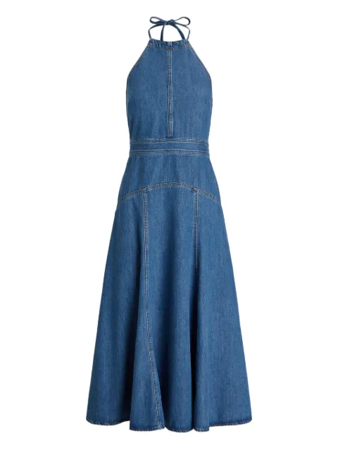 Polo Ralph Lauren halterneck denim midi dress