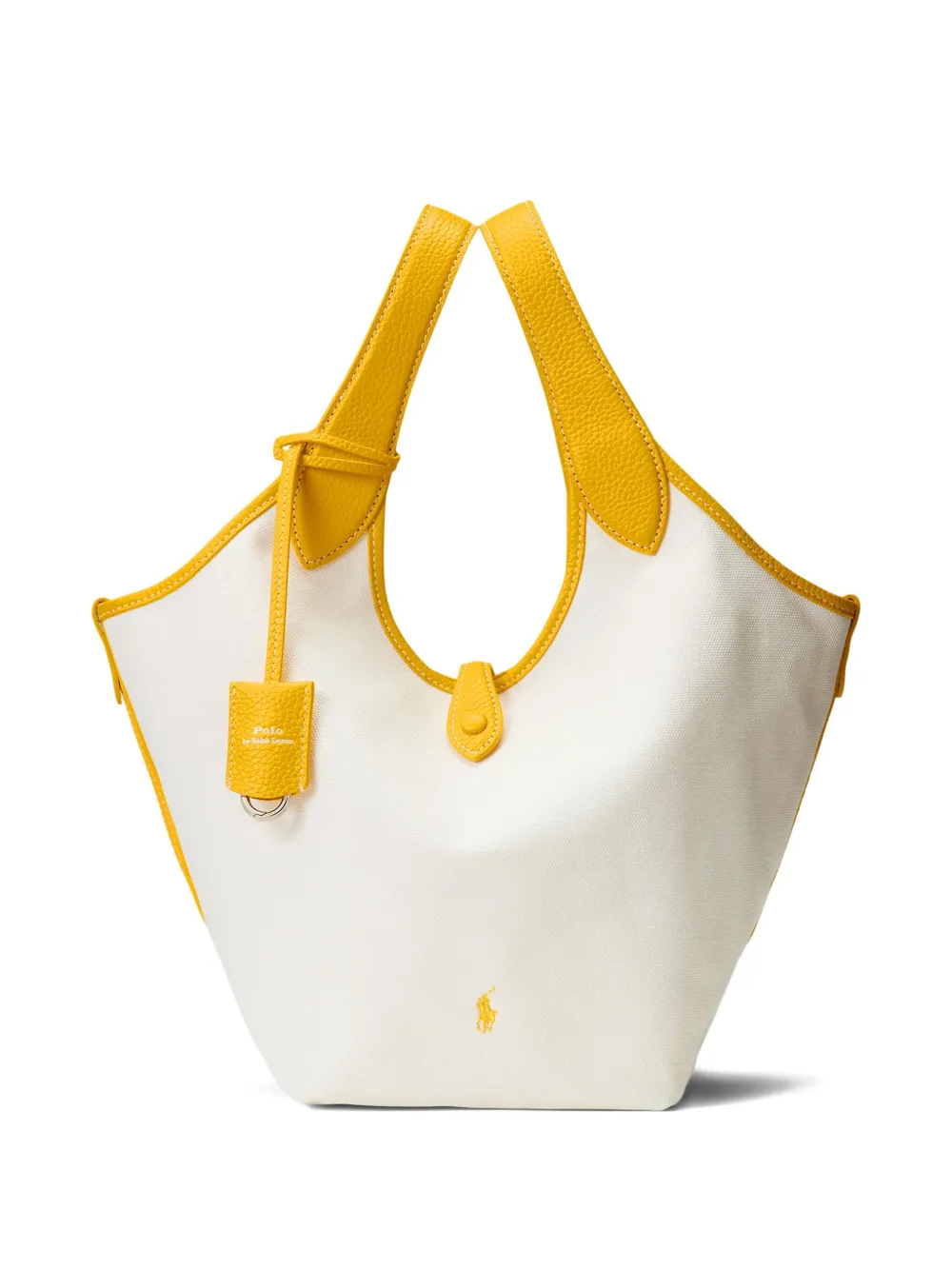 Polo Ralph Lauren Leather-trimmed Canvas Tote Bag In White
