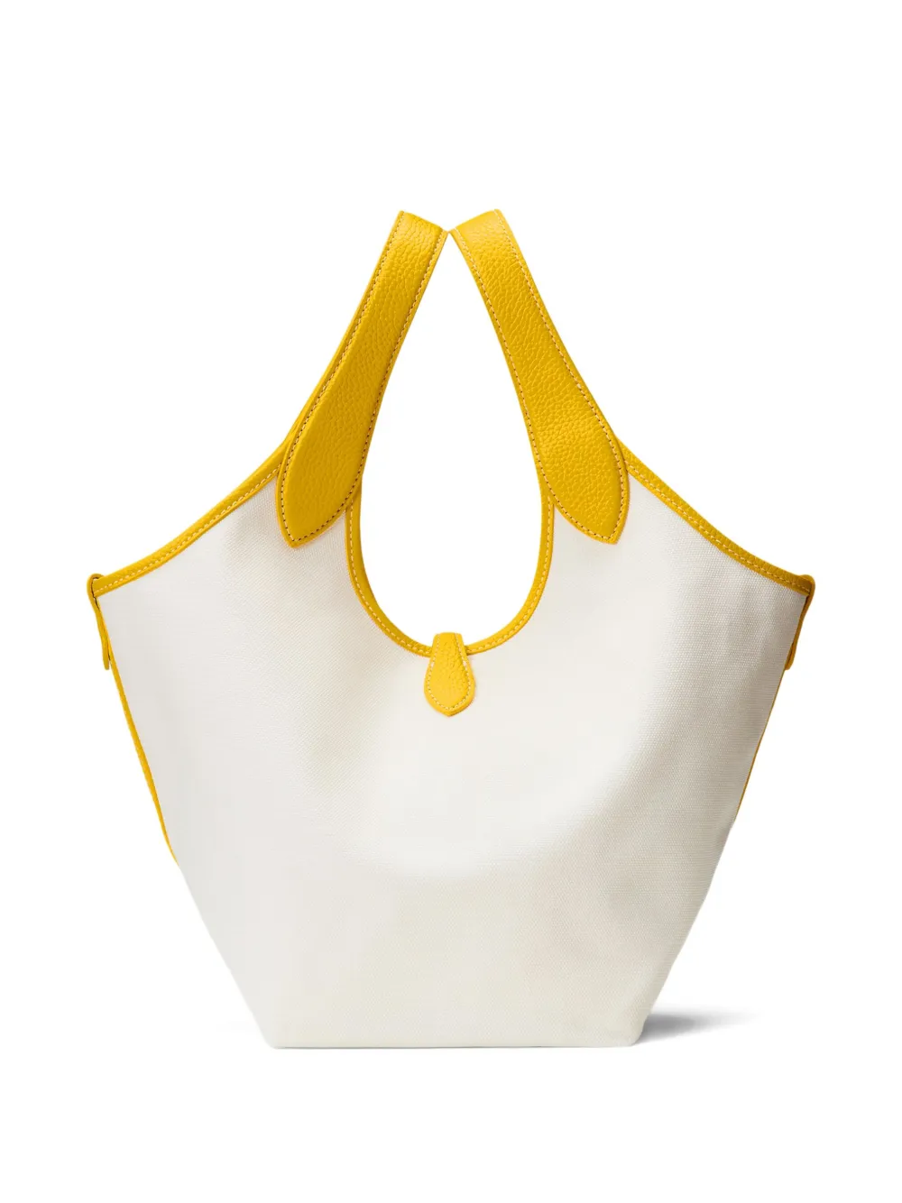 Polo Ralph Lauren Leather-trimmed Canvas Tote Bag In White