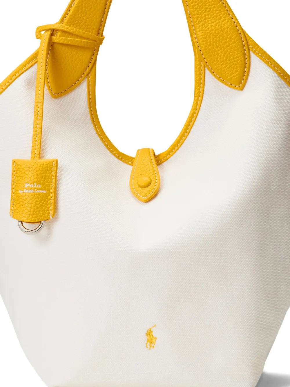 Polo Ralph Lauren Leather-trimmed Canvas Tote Bag In White