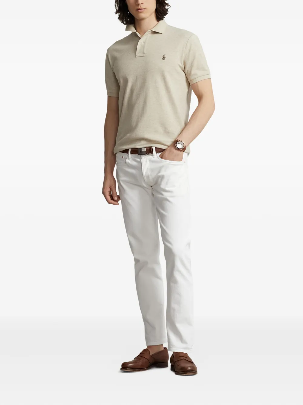 Polo Ralph Lauren Mesh poloshirt met korte mouwen - Beige