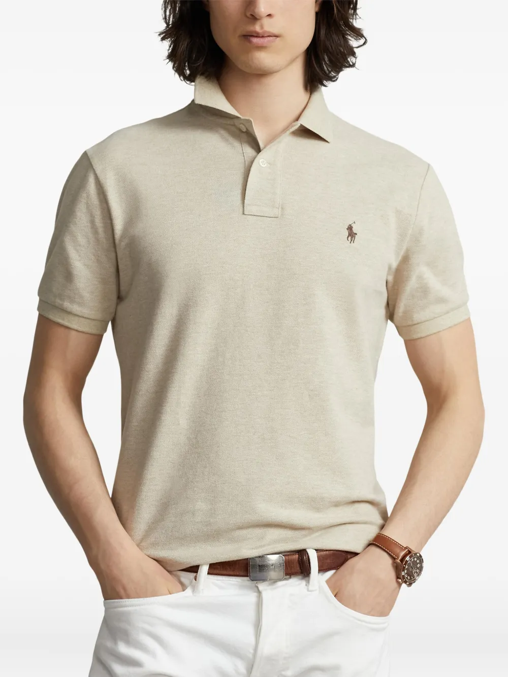 Polo Ralph Lauren Mesh poloshirt met korte mouwen Beige