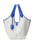 Polo Ralph Lauren leather-trimmed canvas tote bag - White