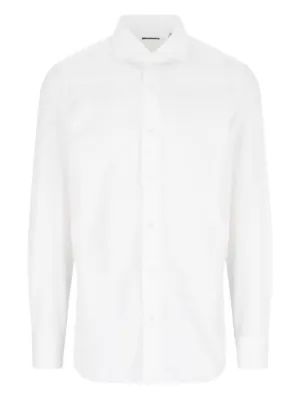 VIP【関税送料無料】希少 FINAMORE 1925 NAPOLI SHIRT Napoli classic white Popeline shirt with cufflink cuff