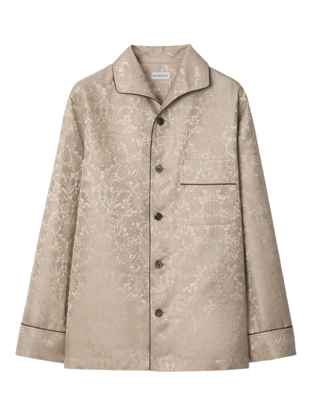 Burberry Pyjama-Oberteil aus Sonnenblumen-Jacquard - Nude