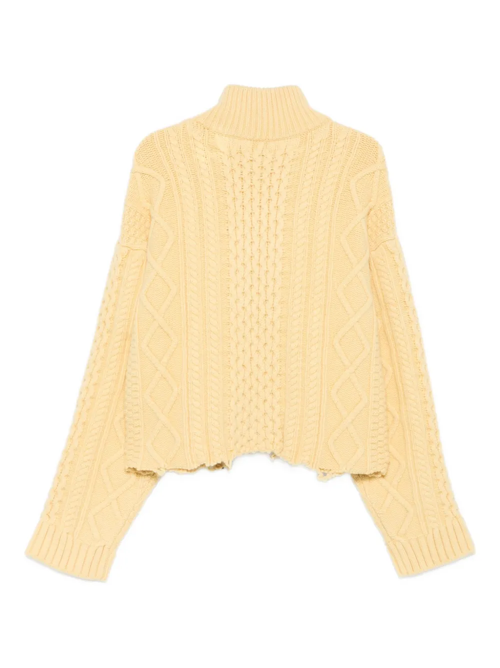 Martine Rose cable-knit half-zip sweater - Geel