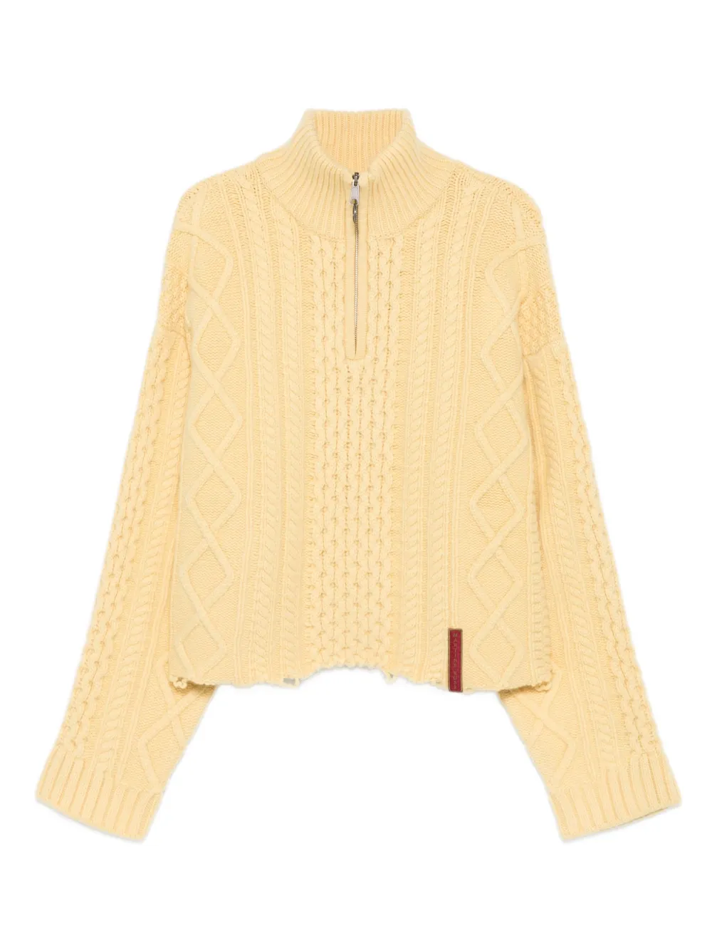 Martine Rose cable-knit half-zip sweater | Yellow | Image 1