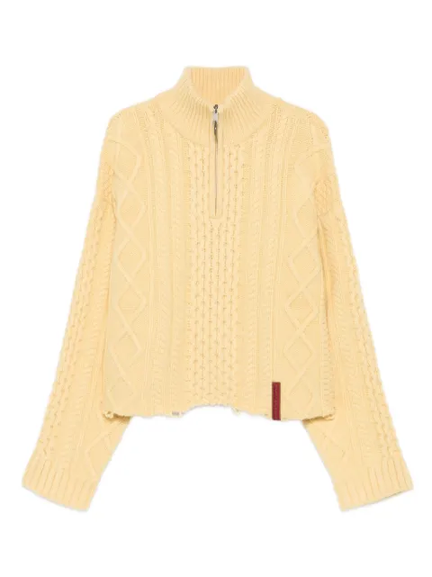 Martine Rose cable-knit half-zip sweater