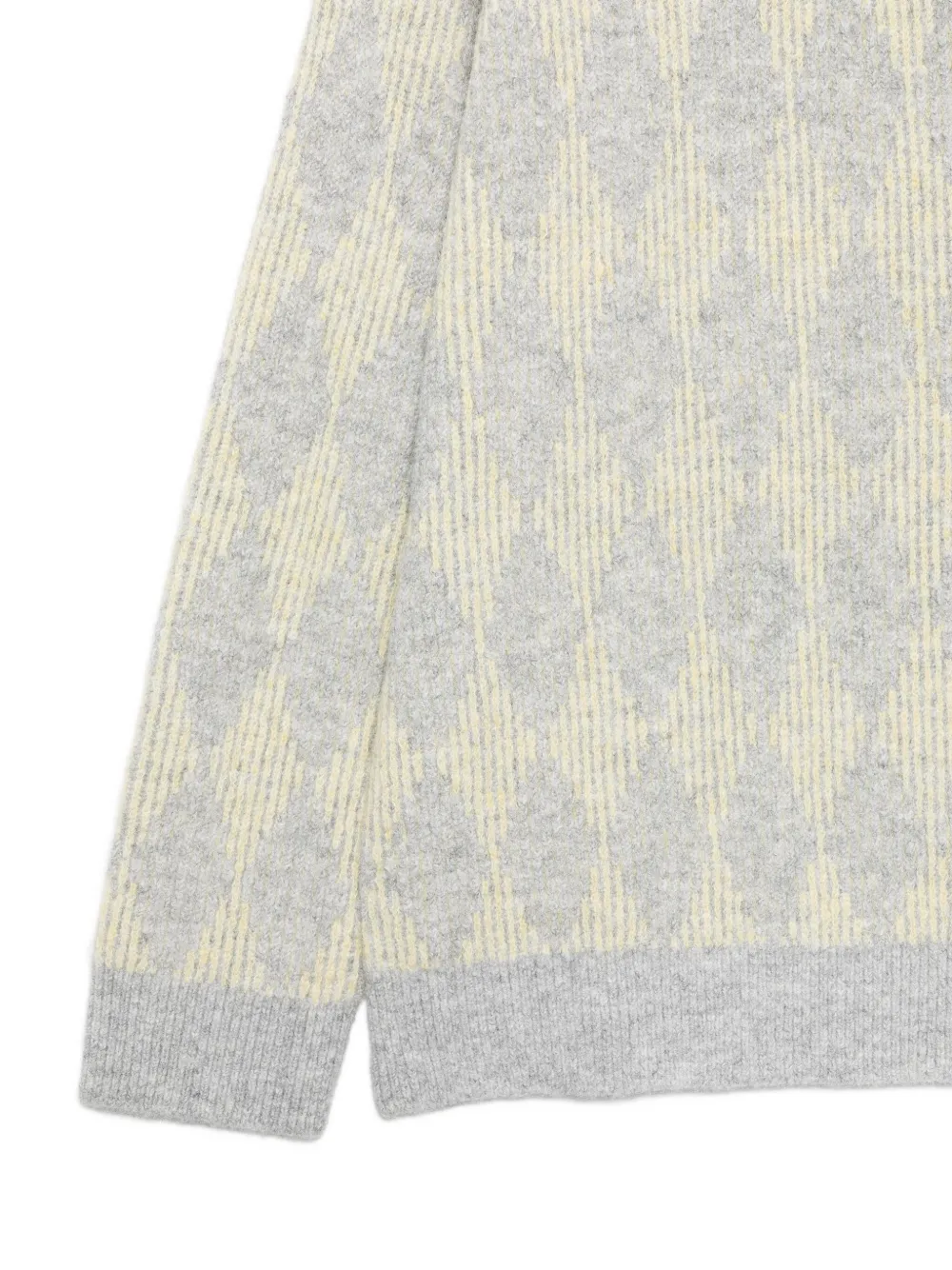 Bluemarble Argyle Hooded Sweater In White