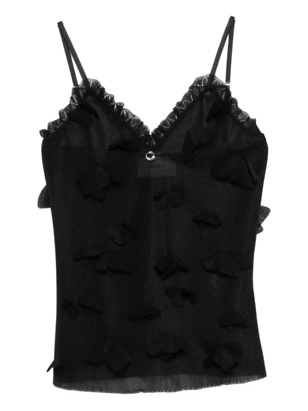 Coperni butterflies-appliqué top | Black | Image 1