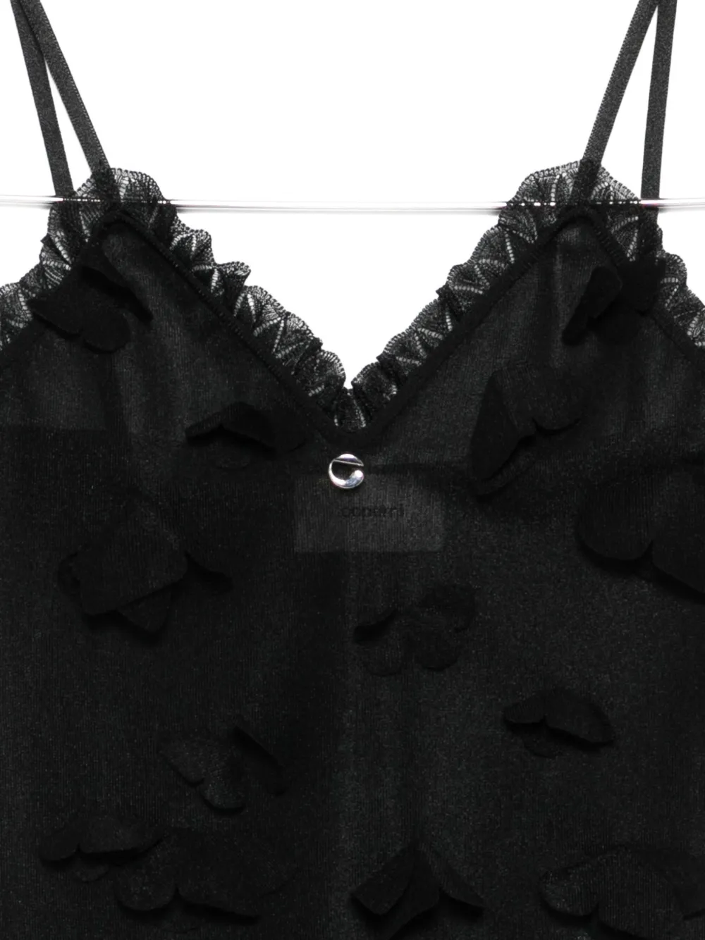Coperni Butterflies-appliqué Top In Black