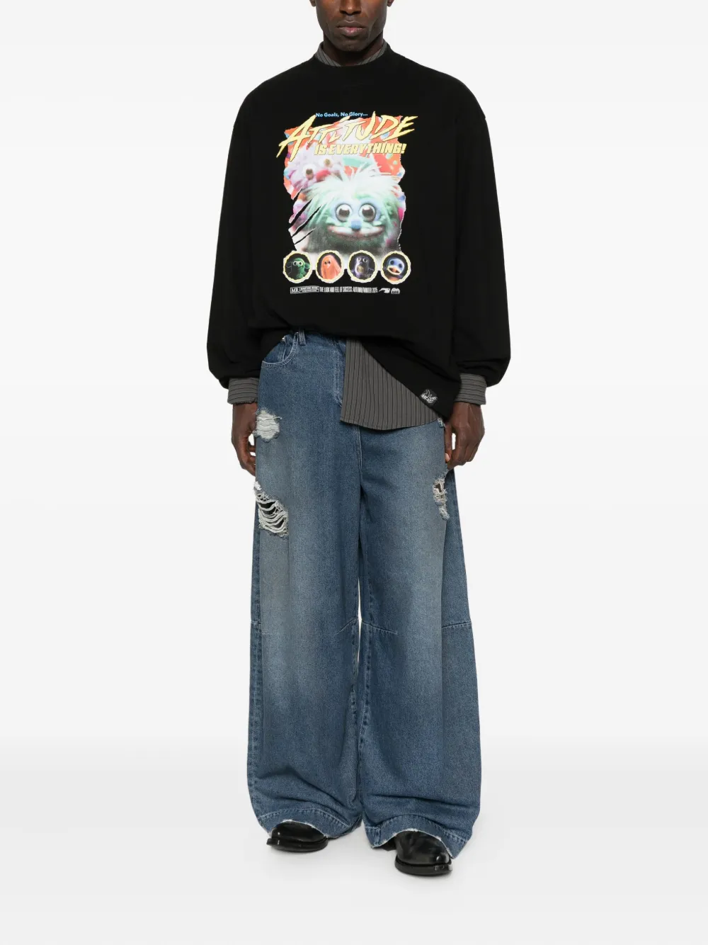 Martine Rose crew-neck graphic-print t-shirt - Zwart