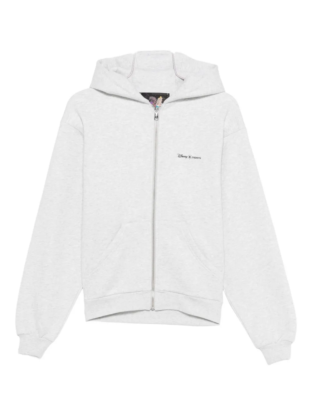 Coperni X Disney Crown Zip-up Hoodie In Gray