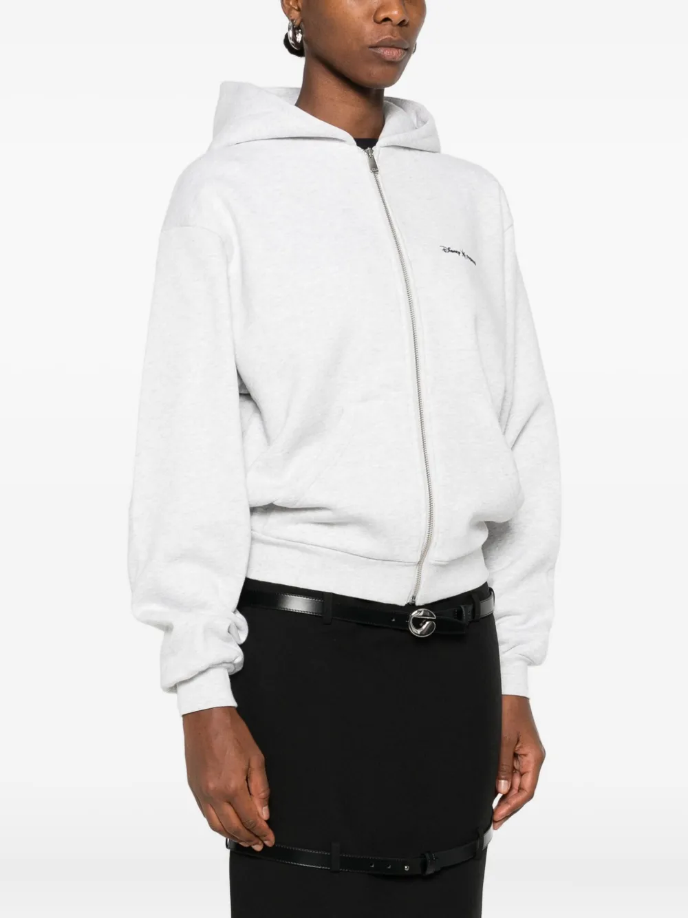 Coperni X Disney Crown Zip-up Hoodie In Gray