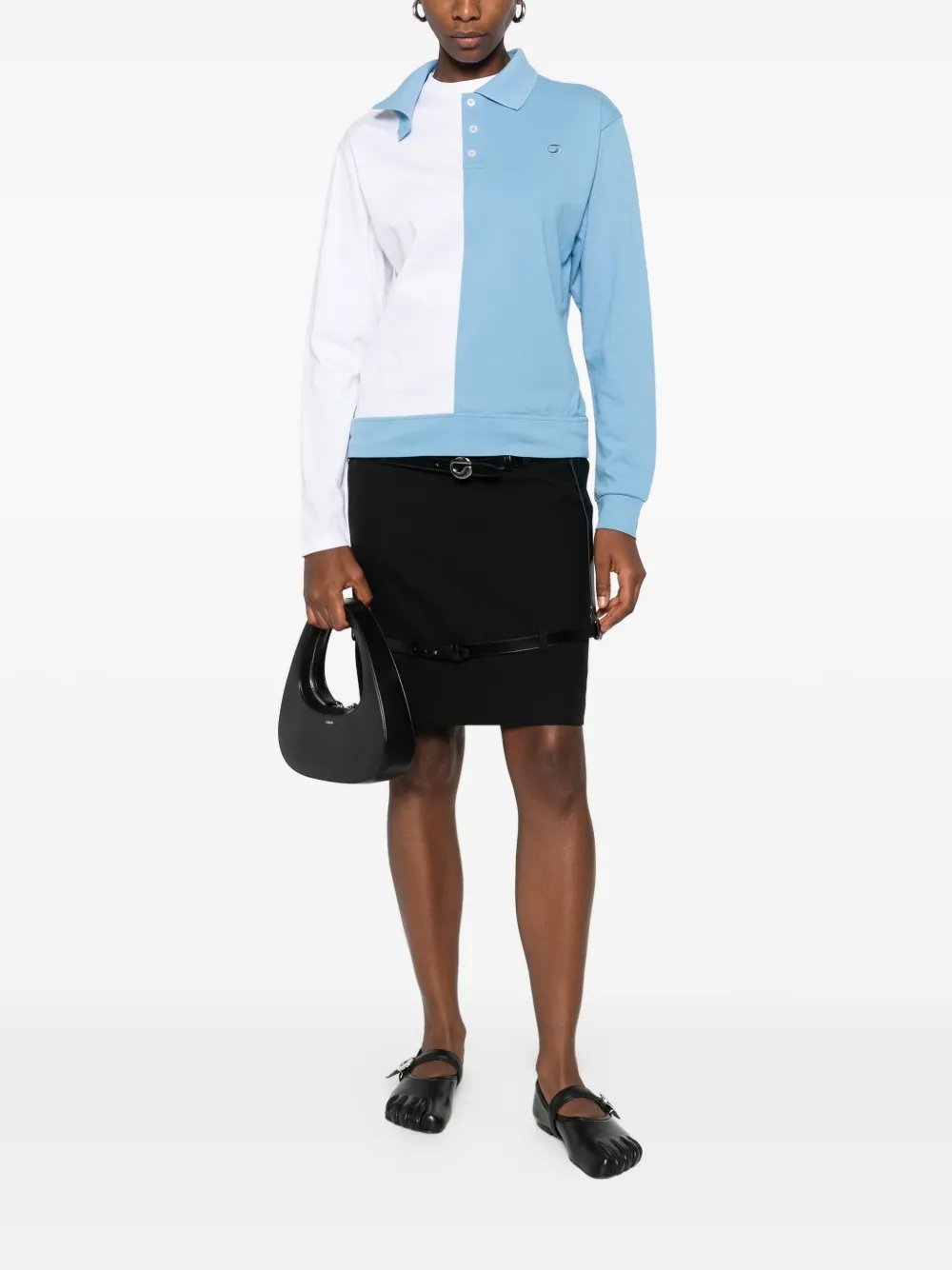 Coperni Tweekleurige polotop met vlakken - Blauw