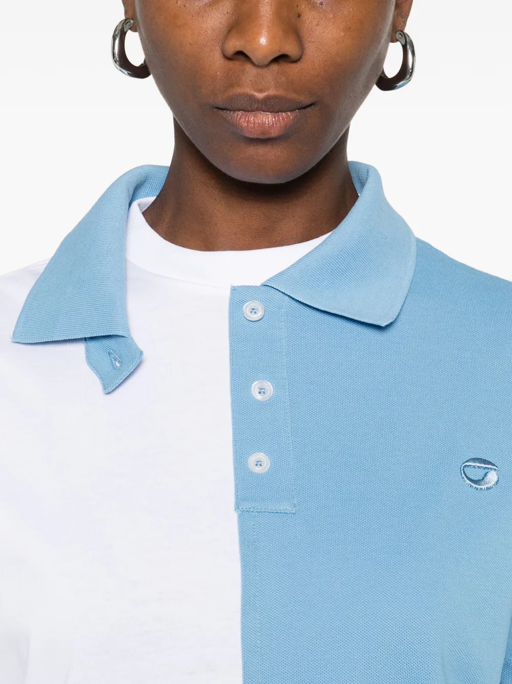 Coperni Tweekleurige polotop met vlakken Blauw