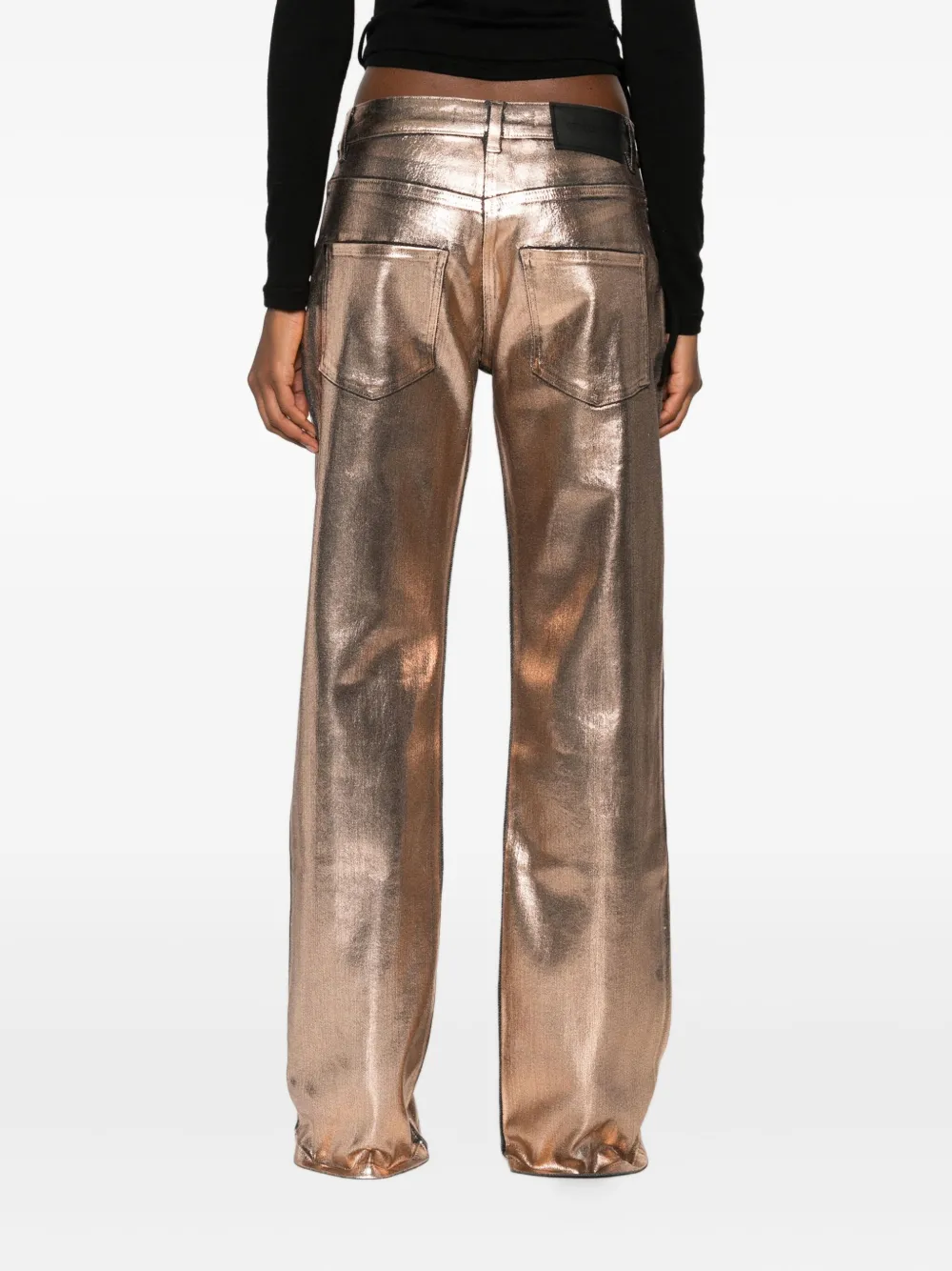 Ottolinger Metallic-panel Jeans In Pink