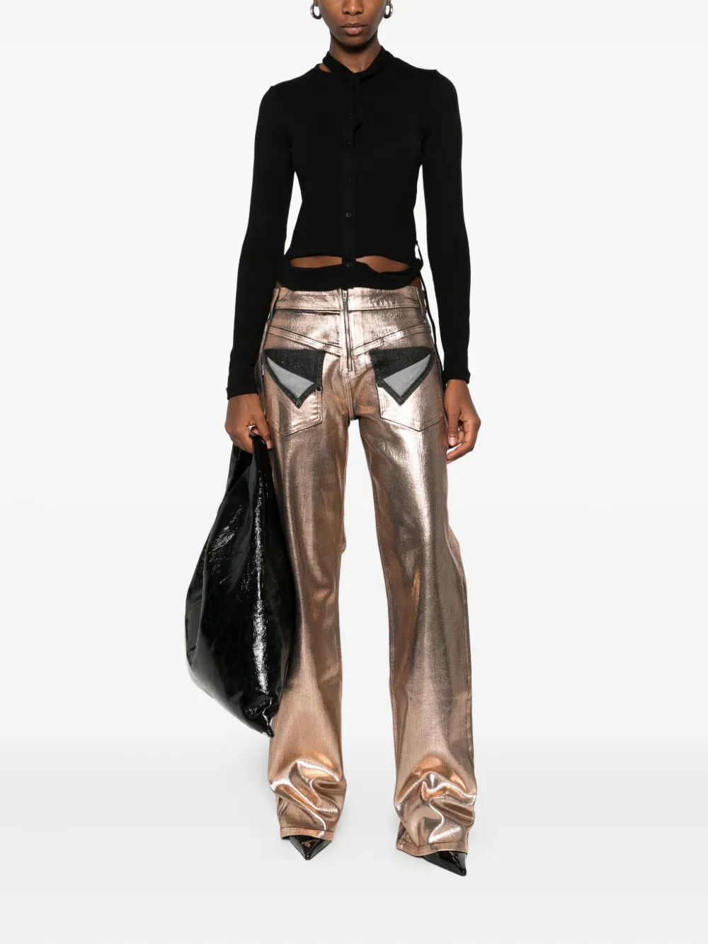 Ottolinger metallic-panel jeans - Roze