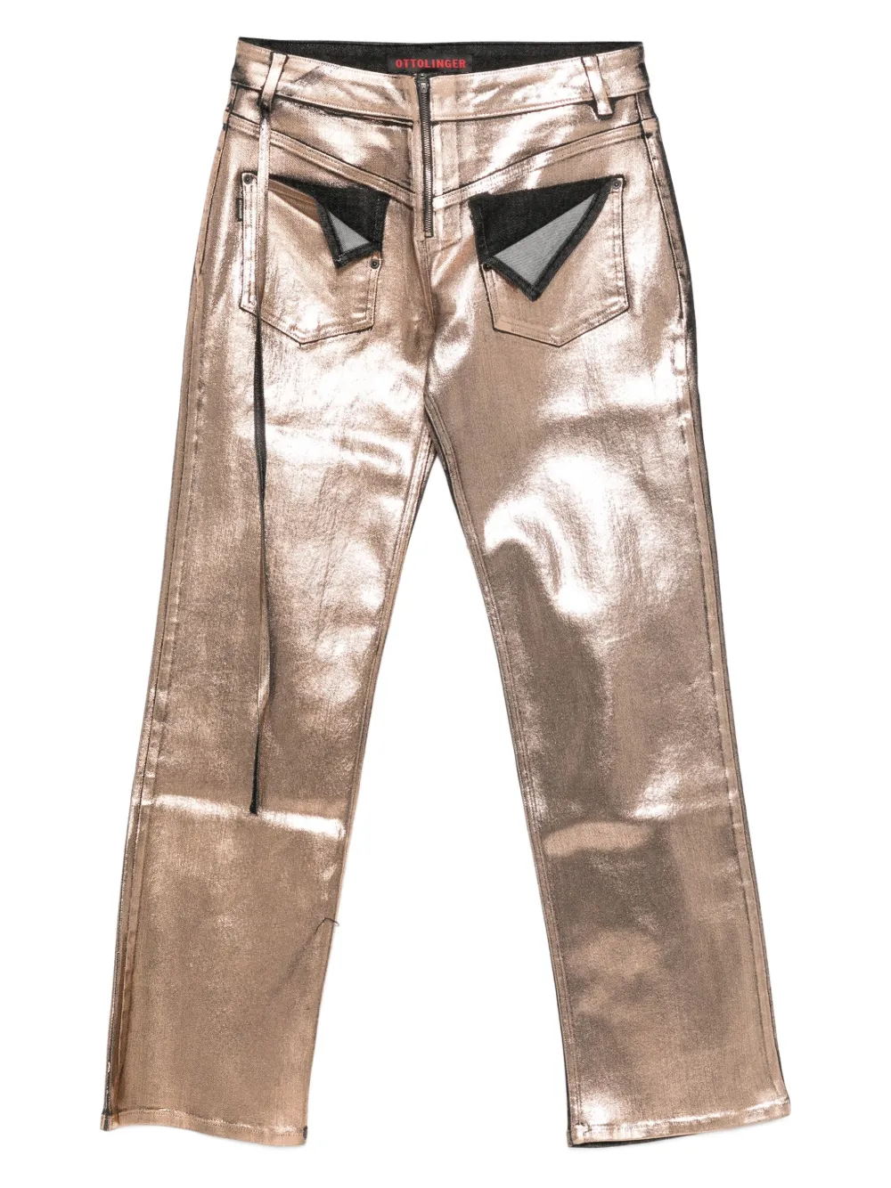 Ottolinger Metallic-panel Jeans In Pink