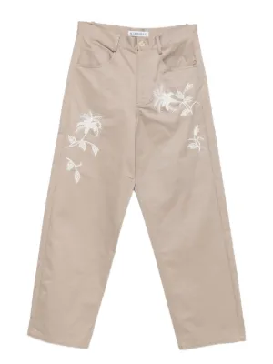 MASU Galaxy-cut Leather Flare Pants | Pink | FARFETCH