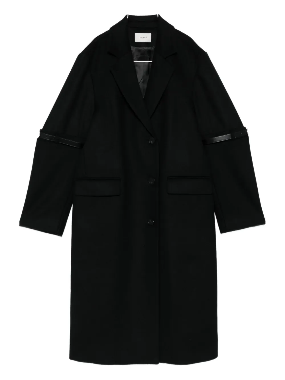 Coperni logo belted-detail coat | Black | Image 1