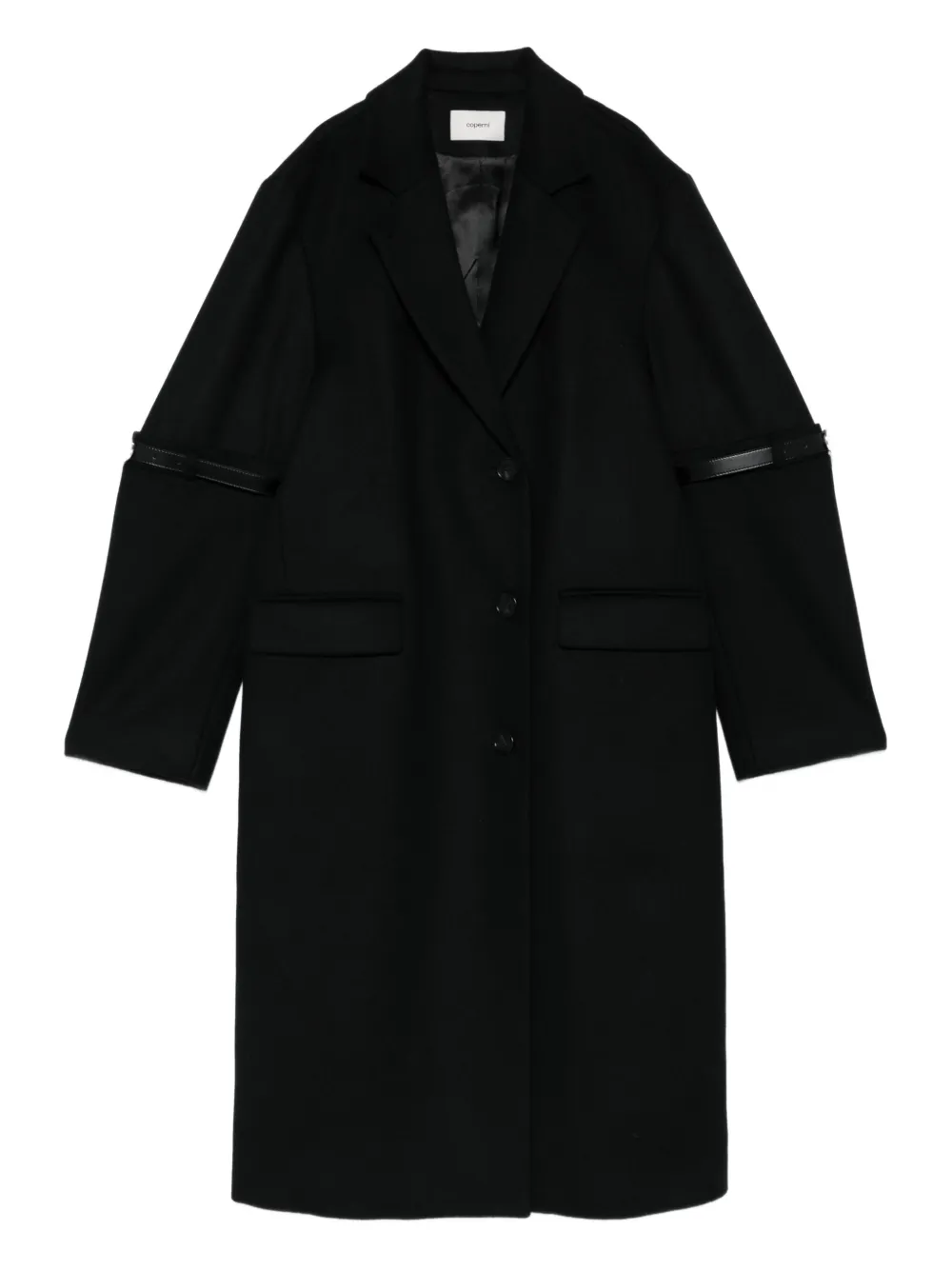 Coperni abrigo con cinturón y logo | negro | Image 1